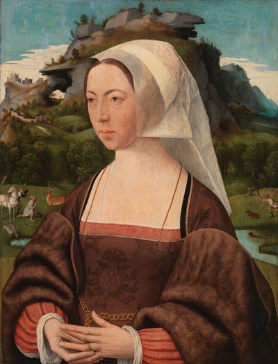 Portret van een onbekende vrouw, ca. 1525 door Jan Mostaert