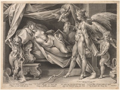 Cupido en Psyche door Jan Muller