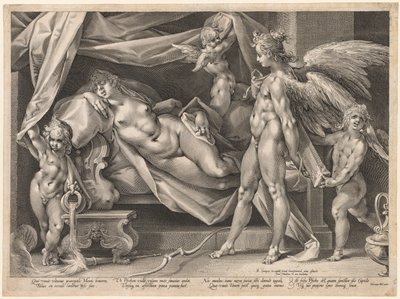 Cupido en Psyche door Jan Muller
