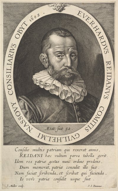 Portret van Everhard van Reyd, Raadslid van Willem, Prins van Oranje, 1602 door Jan Muller