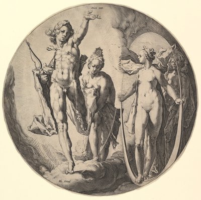 De vierde dag sterft IV, uit de serie De schepping van de wereld, ca. 1596 door Jan Muller
