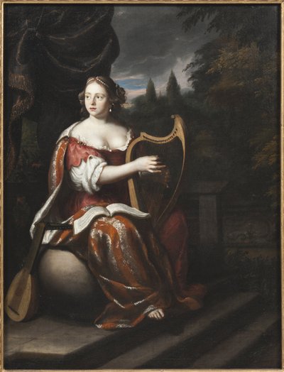 Dame die harp speelt door Jan Mytens or Mijtens