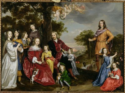 Portret van W. van der Kerckhoven en zijn familie, 1652 door Jan Mytens or Mijtens