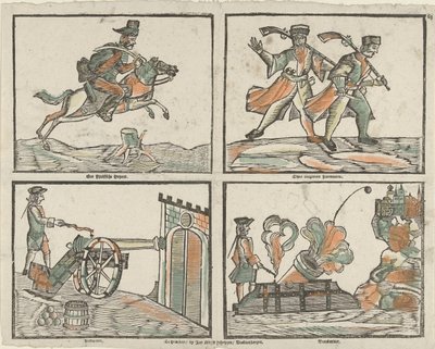Vier voorstellingen met militairen door Jan Nieuwenhuyzen