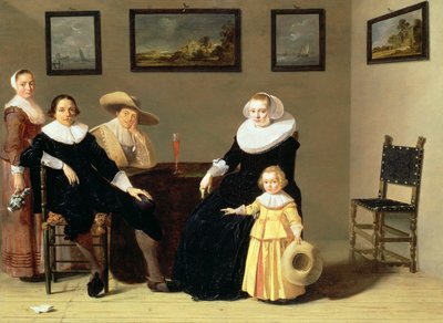 Nederlandse Familie in een Interieur door Jan Olis