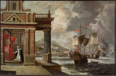 De Slag bij Lepanto: Sint Catharina van Ricci en de inscheping door Jan Peeters the Elder