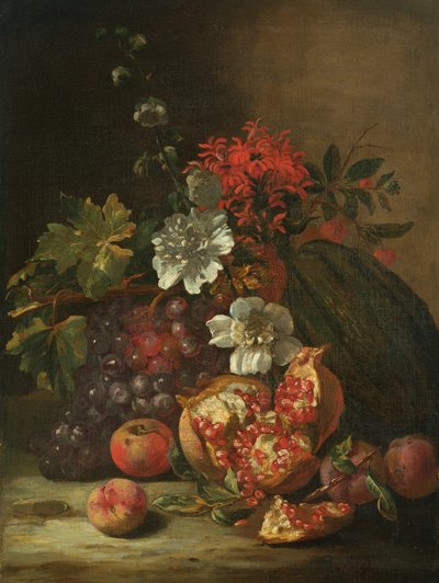 Vruchten en bloemen door Jan Peter van the Younger Bredael