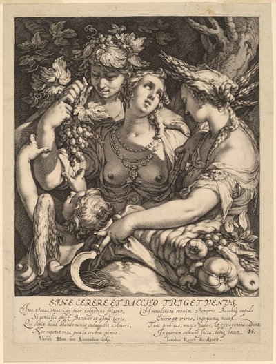 Zonder Ceres en Bacchus Bevroren Venus door Jan Pietersz Saenredam, after Abraham Bloemaert
