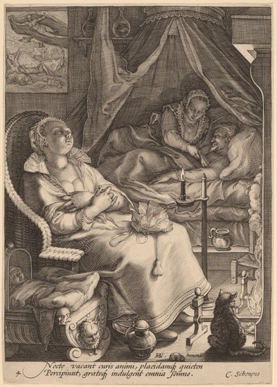 Nacht door Jan Pietersz Saenredam, after Hendrik Goltzius