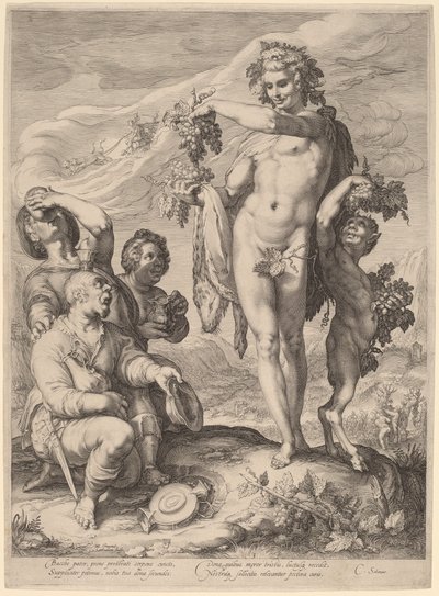 De Cultus van Bacchus door Jan Pietersz Saenredam, after Hendrik Goltzius