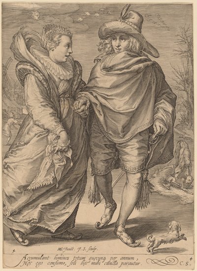 Winter door Jan Pietersz Saenredam after Hendrik Goltzius