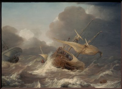 Nederlandse Schepen in een Storm door Jan Porcellis