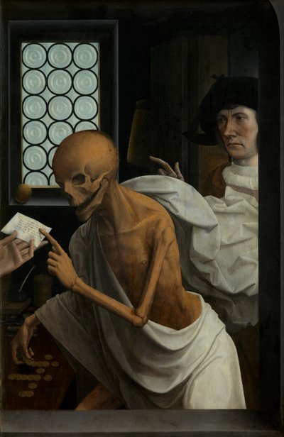 (detail) van Dood en de Vrek, c.1515-21 door Jan Provoost