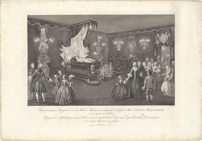 Zaal met het praalbed van prins Willem IV, 1751 door Jan Punt