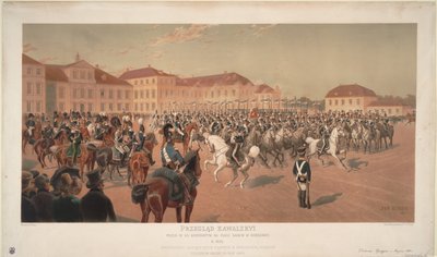 Grootvorst Constantijn Pavlovitsj van Rusland bij de Cavalerieparade op het Saksische Plein in Warschau, 1824 door Jan Rosen