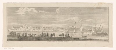 Gezicht op Nijmegen vanuit het noorden door Jan Ruyter