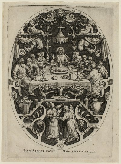 Laatste avondmaal, uit de Passie van Christus door Jan Sadeler I