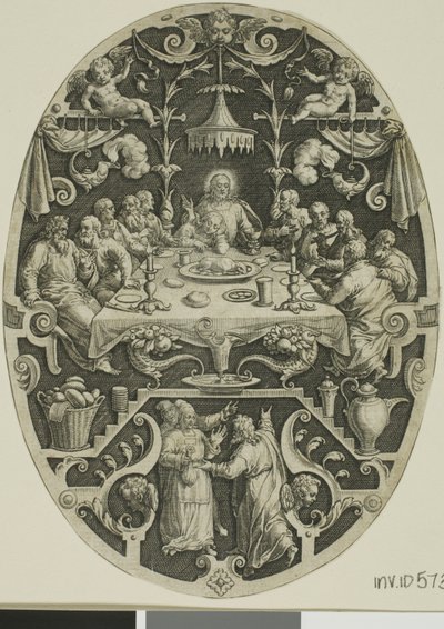 Laatste avondmaal, uit de Passie van Christus door Jan Sadeler I