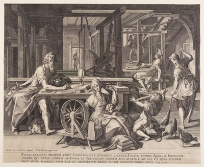 Paulus in Korinthe door Jan Sadeler I