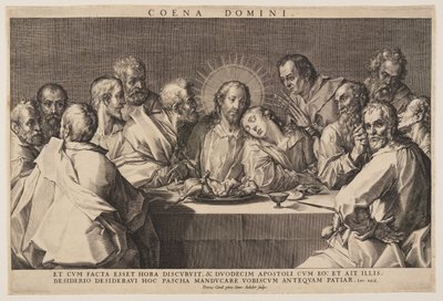 Het laatste avondmaal door Jan Sadeler I