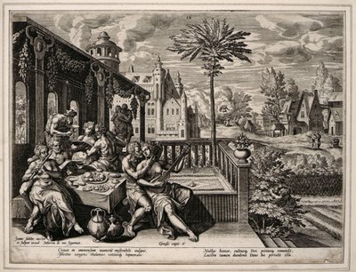 Genesis Hoofdstuk 6, vers 9, ca.1600 (gravure) door Jan Sadler