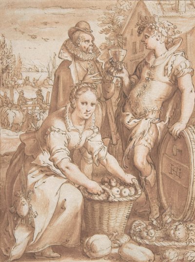 Herfst, studie voor een gravure door Jan Saenredam