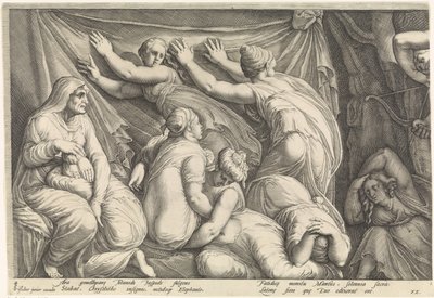 Fries met de bestraffing van Niobe (plaat 1) door Jan Saenredam