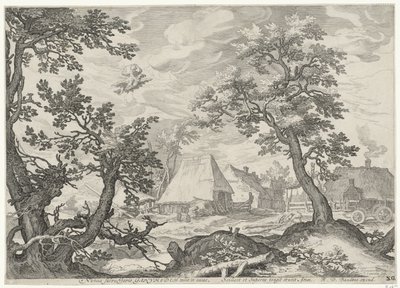 Landschap met de ontvoering van Ganymedes door Jan Saenredam