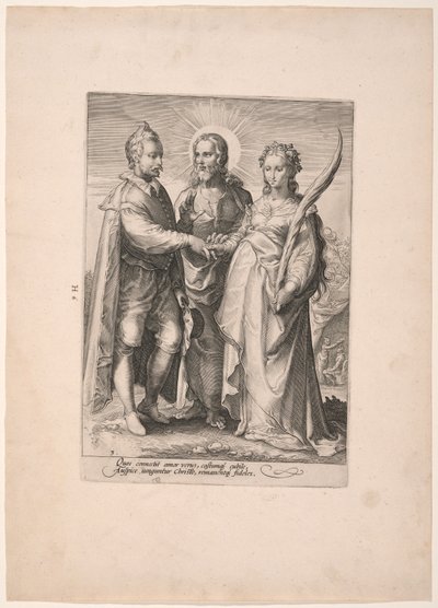 Huwelijk voor spirituele liefde, uit Drie soorten huwelijken door Jan Saenredam