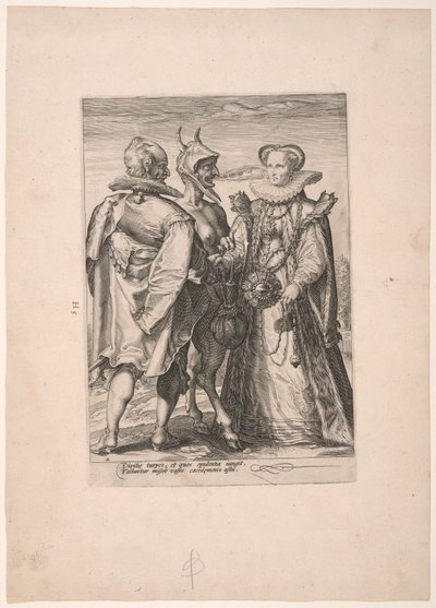 Huwelijk voor rijkdom, uit Drie soorten huwelijken door Jan Saenredam
