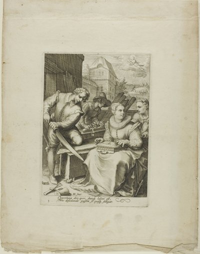 Middag, plaat drie uit Vier Tijden van de Dag door Jan Saenredam