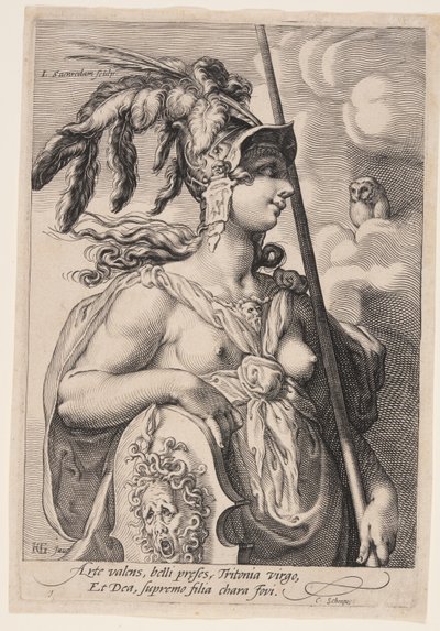 Pallas Athena, uit Drie Godinnen door Jan Saenredam