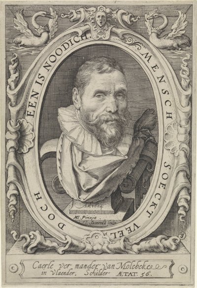 Portret van Karel van Mander door Jan Saenredam