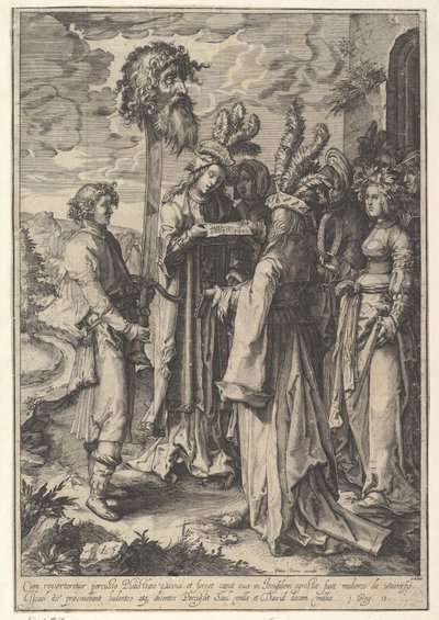 De hymne van de dochters van Israël en David kopie door Jan Saenredam