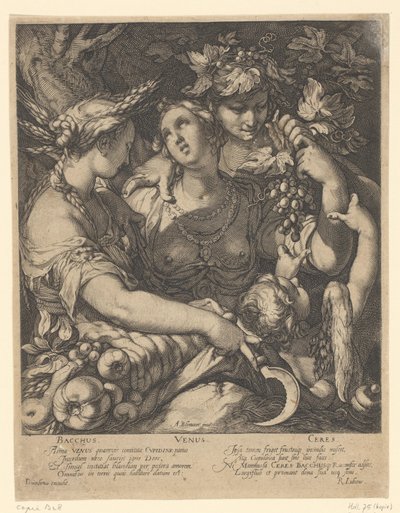 Venus, Bacchus en Ceres door Jan Saenredam