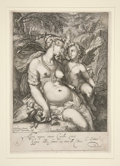 Venus en Cupido door Jan Saenredam