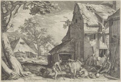 Verloren zoon als varkenshoeder door Jan Saenredam