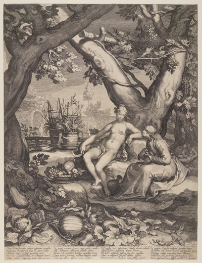 Vertumnus en Pomona door Jan Saenredam