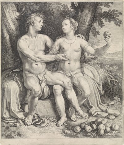 Vertumnus en Pomona door Jan Saenredam
