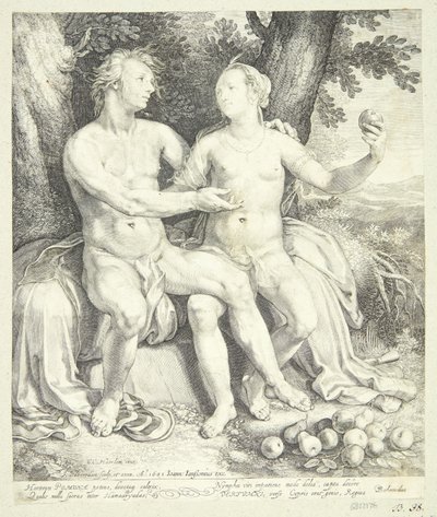 Vertumnus en Pomona door Jan Saenredam