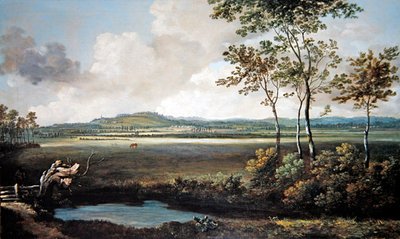 Een Uitgestrekt Landschap met een Stroom en Grazende Paarden door Jan Siberechts
