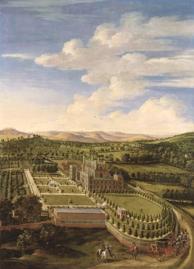 Wollaton Hall en Park, Nottingham, 1697 door Jan Siberechts