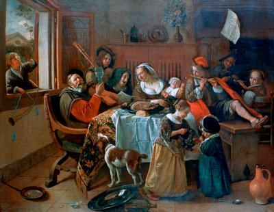 Het vrolijke gezin door Jan Havickszoon Steen