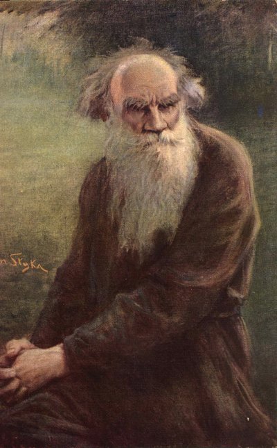 Portret van de auteur Leo N. Tolstoy 1828-1910 door Jan Styka