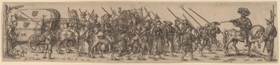 De bagagetrein met de sergeant-majoor door Jan Theodor de Bry after Barthel Beham