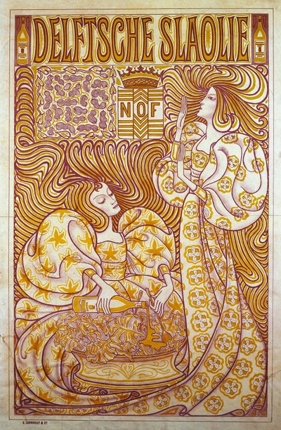 Delftsche Slaolie, reclameposter voor slasaus door Jan Toorop