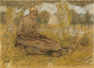 Jong Meisje in de Lente, ca. 1885-90 door Jan Toorop