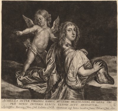 Achilles als Pyrrha met Cupido door Jan Thomas