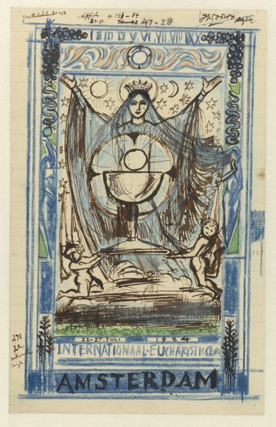 Ontwerp voor een affiche voor het Internationale Eucharistisch Congres gehouden te Amsterdam van 22-27 juli 1924 door Jan Toorop