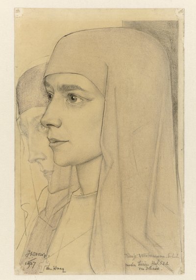 Portret van Treesje Westermann, Moeder Thérèse Huf van Bethanië door Jan Toorop